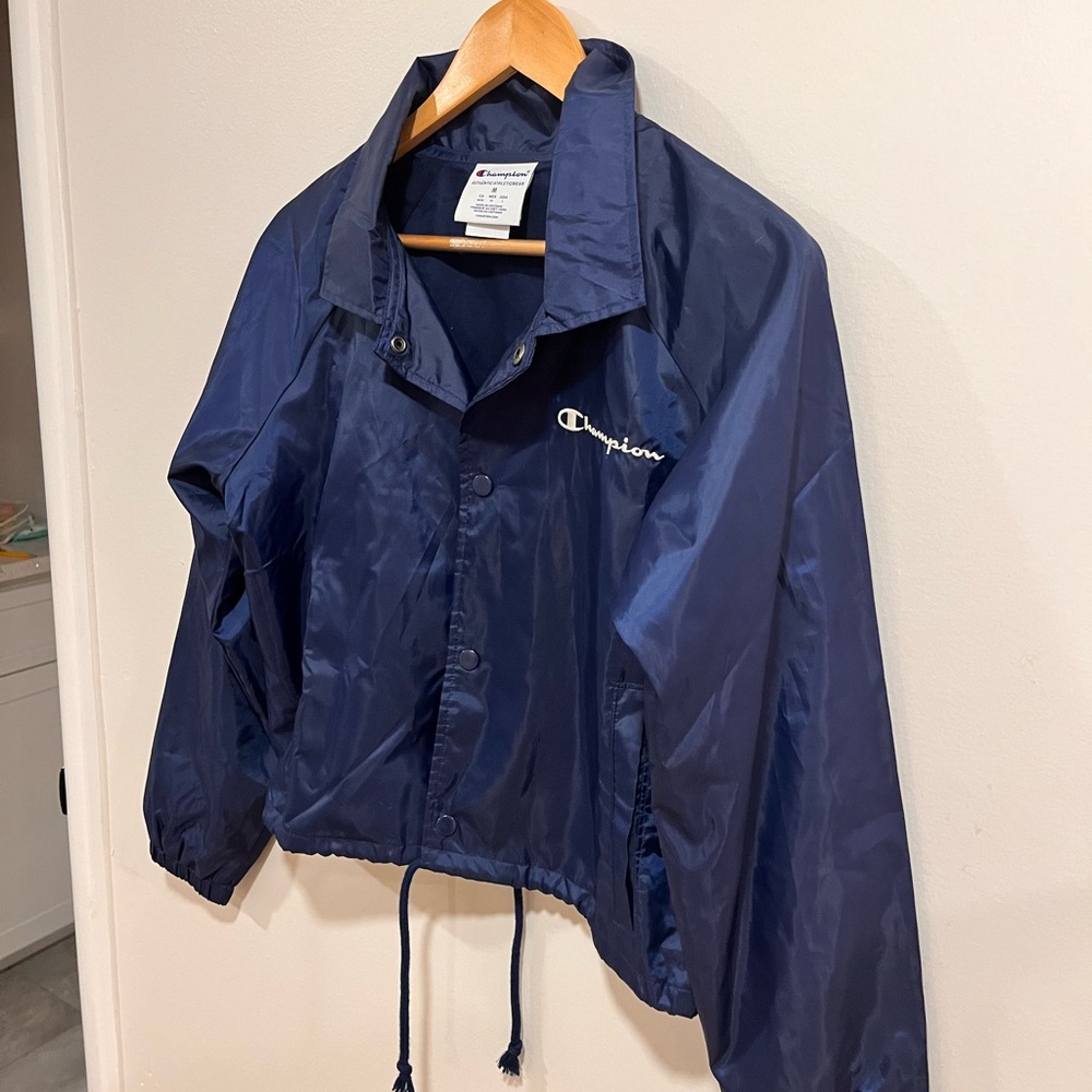 Champion Navy Blue Windbreaker Jacket - Picture 3 of 5
